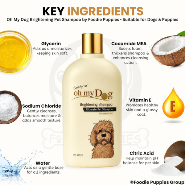 Foodie Puppies Oh My Dog Brightening Shampoo for Dogs and Puppies - 500ml
