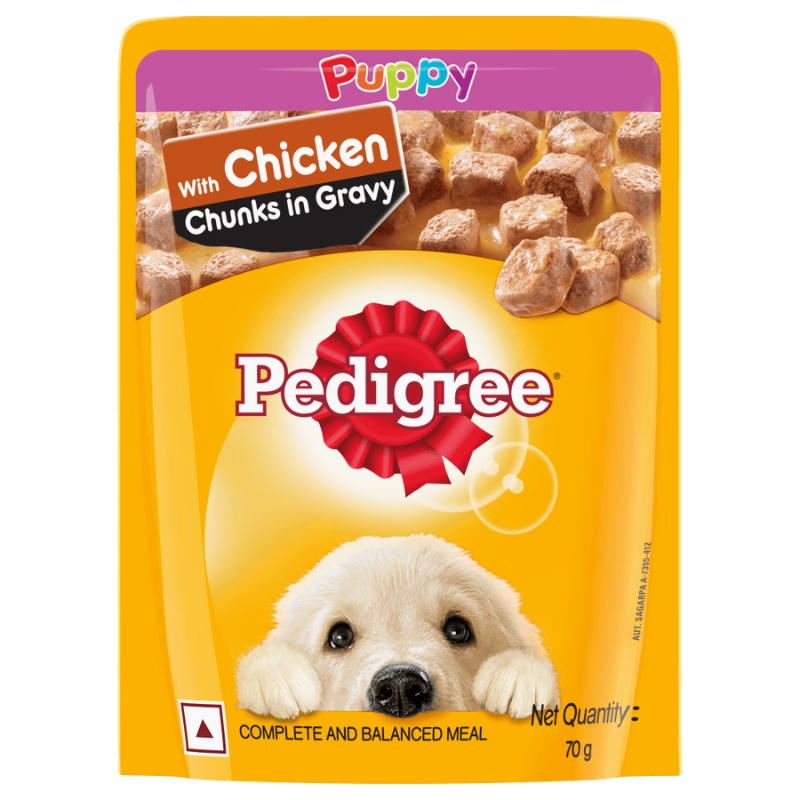 Pedigree Puppy Chicken Chunks Wet Dog Food in Gravy